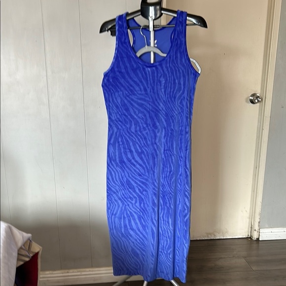 Adidas Blue Sleeveless Scoop Neck Maxi Dress - Picture 1 of 7